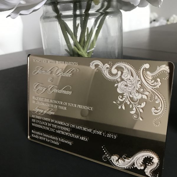 Mirrored Acrylic Wedding Invitation